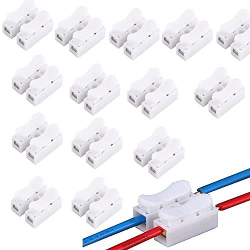 CH-2 Lüsterklemmen Steckbar 0.5-1.5mm² 5A/250V Rostfreie Stähle - Federkraftklemmen für Elektroinstallation & Schaltschrank | CE-Zertifiziert, kein Löten oder Schweißen erforderlich (100 Stück)