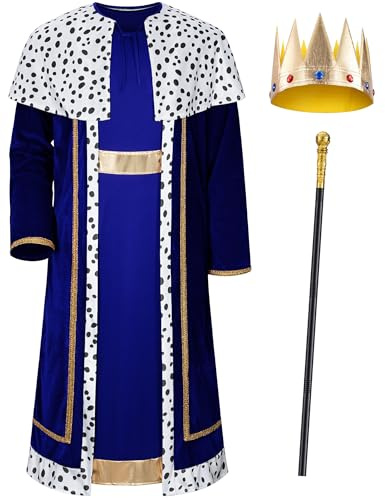 TOKYO REVENGERS Men King Costume 3 Kings Cosutme Prince Robe Nativity Costume Cosplay Outfit Accessories Set(BL S)