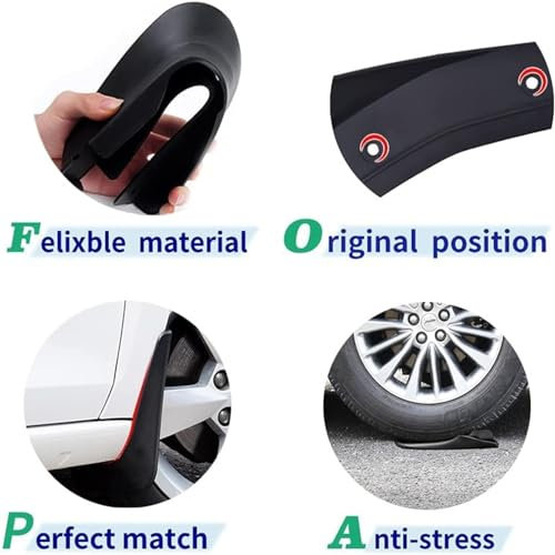 4 pièces Garde-Boue Voiture pour sans Marchepied Mercedes Benz GLS450 2020, ABS Rigide Anti-Corrosion, Avant/Arrière, Protection Anti-Projections, Anti-Corrosion, Installation Facile Sans Perçage