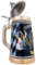 EVERSTYLE Boccale di birra con coperchio, 0,6 l, realizzato a mano, con motivo tedesco, boccale tradizionale per birra, casa e collezione, regalo per uomini e amanti della birra