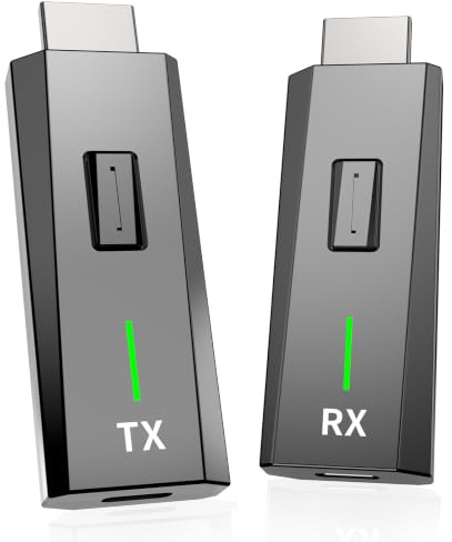 Trådlös HDMI-sändare och mottagare, 4k avkodning 1080p utgång, Plug & Play bärbar 2,4 g/5 g, trådlös HDMI-förlängningskit för strömning av video och ljud för att övervaka från bärbar dator/Pc/TV-box