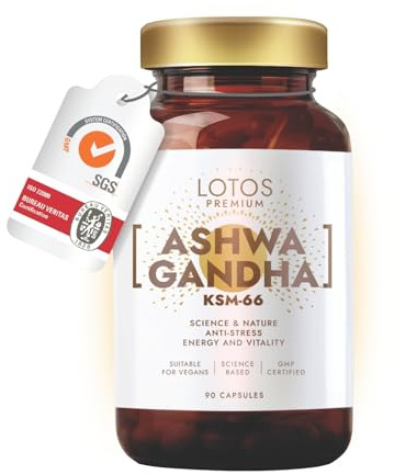 Ashwagandha KSM-66® - 600mg pro Tagedosis - 90 Kapseln - Withanolid Gehalt 5% - Premiumrohstoff, Vegan, Hochdosiert, Ohne Zusätze, laborgeprüft, GMP Qualität