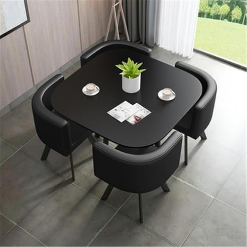 Generisch Esstisch Set Mit StüHlen Empfangstisch Und Stuhlkombination FüR 4 Personen FüR Wohnzimmer Und Esszi Moderner Konferenztisch Und Platzsparendes Tischset,4,80cm