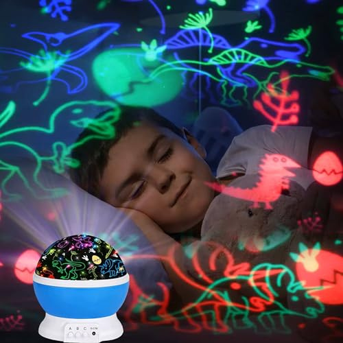 Legend Dinosaur Night Light Projector, Rotating Star & Dino Light Show with 3 Modes, Sensory Night Lamp for Toddlers & Children’s Bedrooms, USB Powered
