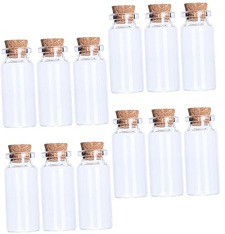 Hemobllo 20pezzi Bottiglia Trasparente Tappo Sughero Barattolo Per Oggetti Bottiglia Da Te Come -desideri o Decorazione
