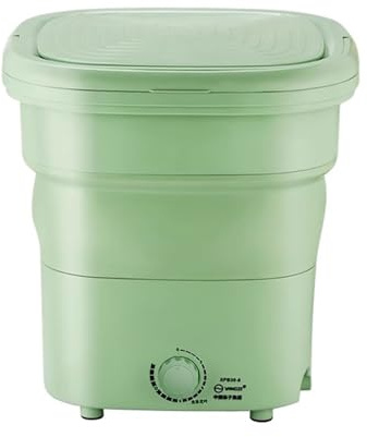 Machine à laver portable, mini laveuse pliable de 20 l avec déshydratation, pour petits vêtements, design pliable, idéal pour hôtel, maison, appartement, camping (vert)