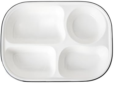 OnePine Platos de Porcelana con 3 Compartimentos, Plato Control de Porciones, Plato Divisorio de Alimentación Saludable para Hogares, Hoteles, Restaurantes