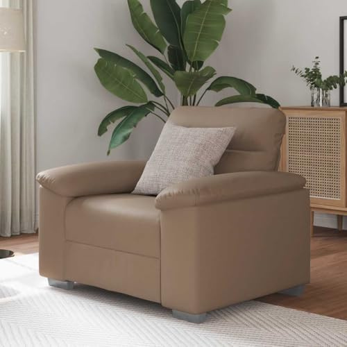 KTHLBRH Sillón Cuero sintético Color Capuchino Sillón de Cuero Sintético, Sofá Lounge Cómodo para Sala de Estar y Oficina 60 cm