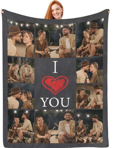 personalisierte Kuscheldecke – Decke mit Foto, sofadecke und Text, Fotodecke mit eigenem Foto, Geschenke für Freundin, Freund, Papa, Mama, Geschenke zu wolldecke Geburtstagen