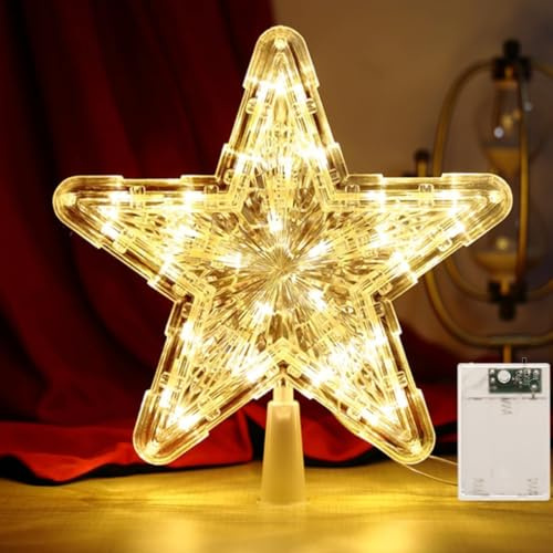 Christbaumspitze Stern,Weihnachtsbaumspitze Beleuchtet,Weihnachtsbaum Stern Spitze,Tannenbaumspitze,Weihnachtsbaumspitzen,Weihnachtsbaumspitze Dekoration