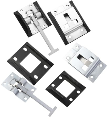 Healifty 4 Juegos Pestillo Metálico para Puerta de Remolque Cierre Resistente para RV Fácil Instalación Accesorio Seguro para Puertas Exteriores de Furgonetas y Caravanas