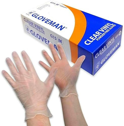 PRIMEONE Gloveman Clear Vinyl Gloves – Disposable, Latex-Free, Powder-Free (100, XL)