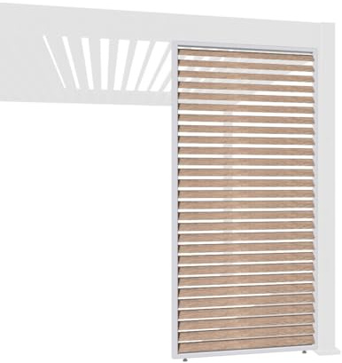 Weide Holzoptik Lamellenwand für Weide Pergola | aus Aluminium | weiß (123)