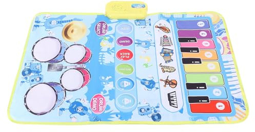 Generic Multi-Mode-Klavier-Musikmatte, Touch-Decke mit Faltbarem Design, Interaktive Bodentastatur, Trommel-Tanzmatte für die Entwicklung von Kindern, Sicheres Material (Blue)