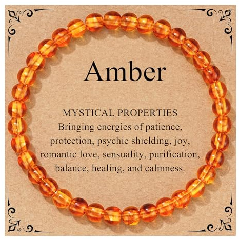 DORANA Natural Baltic Amber Bracelet Handmade Raw Polished Round Stretch Amber Beads Bracelet Hypoallergenic Healing Luck Jewellery Gifts for Women