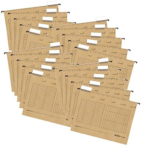 20er Set Herlitz 5874458 Hängemappe A4 UniReg farbig braun zu 5er im Polybeutel Kraftkarton, 230 g/qm (Hängemappe | 20er Set, braun)