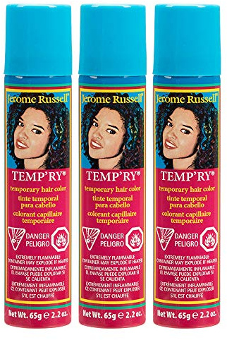 Jerome Russell Blonde Temporary Hair Color Spray - Temporary & Washable Blonde Hair Dye, Root Touch Up Hairs Color Spray, 2.2 oz x 3 Pack