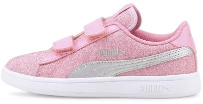 PUMA Puma Smash V2 Glitz Glam V Ps Basket Fille, Puma Argent Puma, 32 EU