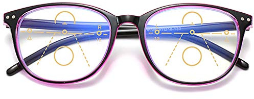 KOOSUFA Gafas de lectura multienfoque progresivas para mujer y hombre, antiluz azul, ayuda a la lectura, retro, antifatiga, 1,0, 1,5, 2,0, 2,5, 3,0, 3,5, 4,0