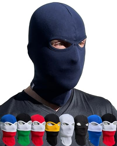 PGWEAR Sturmhaube Streifen und Einfarbig in Schwarz Weiß Rot Blau Gelb Grün Camo I Maske Balaclava I Ultras Ski Hooligans Paintball