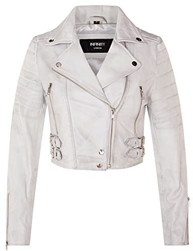 Giacca Corta da Donna Giacca in VERA PELLE da Motociclista Chic Gotica