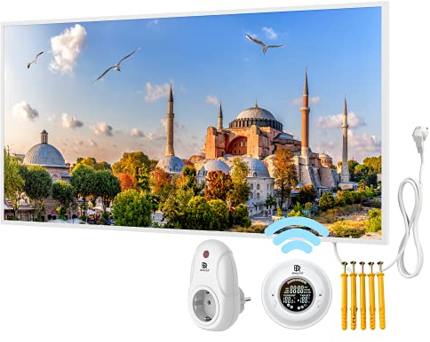 BR Bringer Bild Infrarotheizung mit Rahmen 1000 Watt - Bildheizung mit UV Druck - 120x60x1,8cm - Istanbul, Türkei