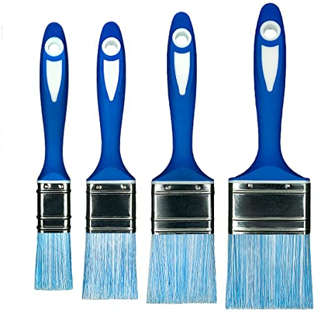 HARDY Set med 4 borstar 25 mm 37 mm 50 mm 63 mm Serie 22 för målningsarbeten Exakt täckande Syntetborst Tvåkomponents profilerat halkfritt handtag