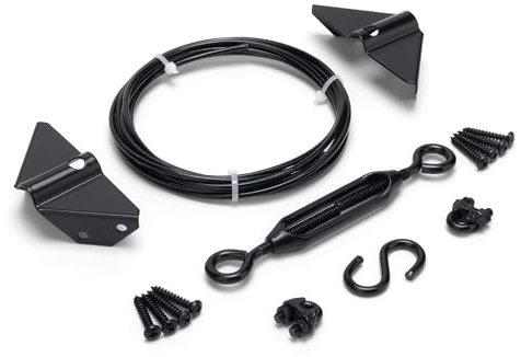 SANKINS Anti-Sag Gate Kits for Wooden Fence, Black Gate Support Cable Kit Hardware, Gate Sag Frame Kit Hardware for Wooden Fence, Wood Gate Door Repair Kit for Outdoor, 1 Pack