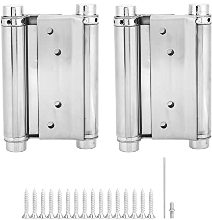 2 Stück 7,6 Cm Edelstahl-Türscharnierbeschläge, Doppeltwirkende Federscharniere, Türscharniere, Türscharniere, Robuste Türscharnier-Unterlegscheiben Für Zuhause(3inch)