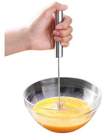 Fouet Rotatif à Main, Rotation à 360°, mélangeur à œufs en Acier Inoxydable, for Cuisiner, mélanger, fouetter, Battre et remuer, Passe au Lave-Vaisselle (Size : 30 * 6.5cm)