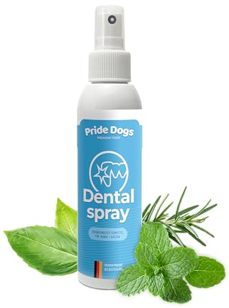PRIDE DOGS Dentalspray für Hunde & Katzen auf Bio Kräuterbasis - 100% natürlicher Zahnsteinentferner - Bürstenfreie Zahnreinigung beugt gegen Zahnbelag vor & sorgt für frischen Atem - 150 ml