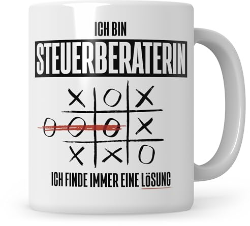 Sweetify Steuerberaterin Tasse, Ich finde immer eine Lösung, Steuerbürö, Steuerberaterausbildung, Rechnungswesen, Buchhaltung