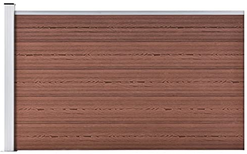 Mengtu Gartenzaun Sichtschutzzaun Windschutzzaun Lamellenzaun Windschutz Sichtschutz Steckzaun Zaunelemente für Garten WPC 175x105 cm Braun Gartenmöbel