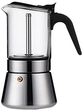OQHAIR Fornello Macchina per caffè Espresso Caffettiera Italiana Moka Vetro Adatto per Piani Cottura a induzione Forno Elettrico Forno in Ceramica Forno ad Alcool e fornello a Gas
