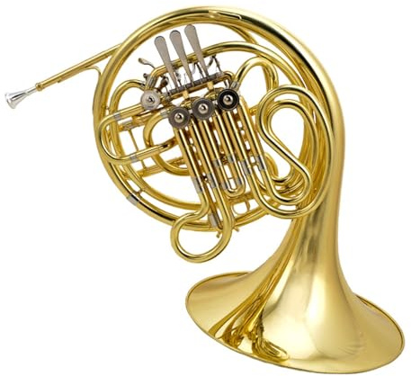 Vierklappiges Doppel-B-Waldhorn In Gold Lackiert Für Professionelle Bühnenauftritte Von Erwachsenenbands