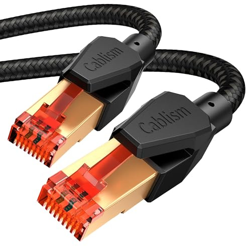 Câble Ethernet réseau 3m Cat 8 RJ45 Internet 40Gbps 2000MHz OFC/TU1-S/FTP | 1m 2m 5m 8m 0.5m Gigabit blindé haute vitesse rond Câble patch Compatible avec les routeurs modems commutateurs ordinateurs