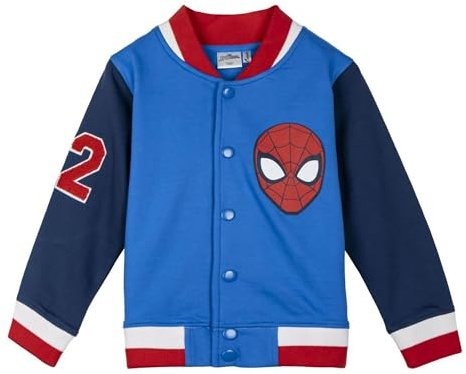 CERDÁ LIFE'S LITTLE MOMENTS Borstad bomull Spiderman Baseballjacka för barn och tonåringar, Blå, 5 år