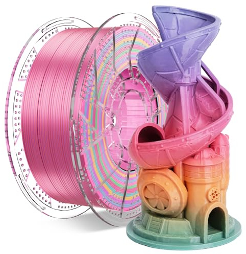 Conjure PETG Regenbogen Filament 1,75 mm 1 kg Candy für 3D Drucker | Mehrfarbiges PETG-Filament im Candy-Regenbogen-Farbverlauf, 1 kg Spule für bunte funktionale Drucke