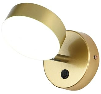 ZTTECH LED Wandleuchte aus Metall 5W Einstellbarer Winkel Drei Farbtemperaturen Moderne Wandlampe für Schlafzimmer Wohnzimmer Küche Büro (Rund)