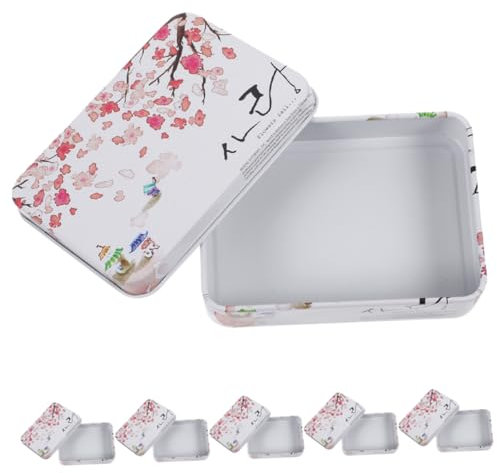 DOITOOL 6piezas Caja Metalica Lata Decorativa Pequeña Contenedor Hojalata Con Tapa Para Joyas Monedas