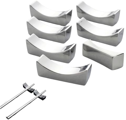 Veemoon 8 StüCk Edelstahl EssstäBchenhalter Set – Multifunktionale EssstäBchen Reste LöFfel- Und Gabelhalter FüR Zuhause Hotel & Restaurant Poliertes Geschirr ZubehöR 2.17X1.42X0.75In