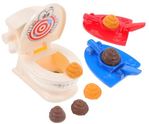 SOPOTUTU 1ensemble Jeu De sur Toilette avec Accessoires De Tir De Caca Jouet Interactif Amusant pour Fêtes Et Activités Familiales pour Garçon Fille Et Adultes