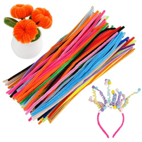 200 Stück Pfeifenreiniger, 10 Farbe Bunt Pfeifenreiniger zum Basteln | 30cm Lang Chenilledraht Basteldraht für Kinder DIY Handgemacht