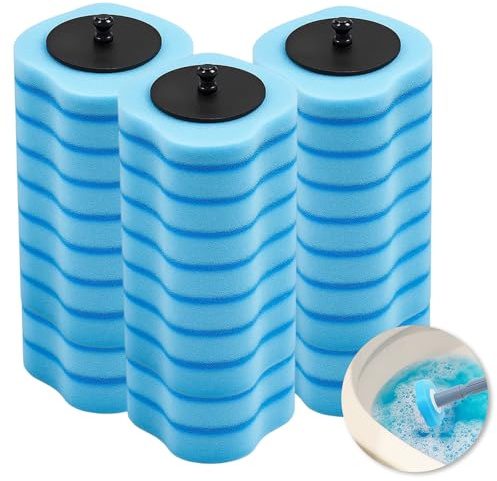 30 Pack Disposable Toilet Brush Refills & Replacement Heads – Compatible with Most Toilet Brushes,Toilet Wand Refills, Quick Cleaning, Hygienic, Easy to Use (Blue)