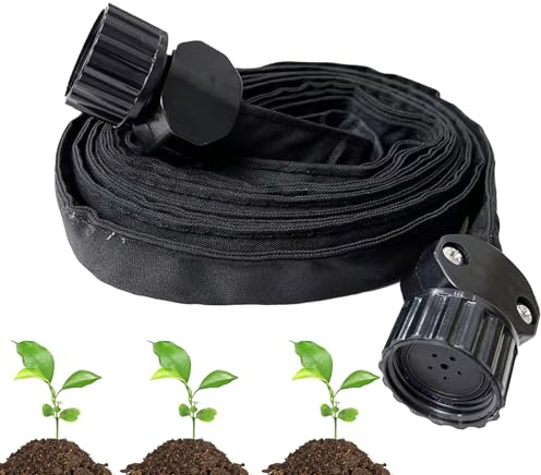 Manguera De Remojo | Manguera Exudante para Riego - 15 Metros Antifugas Doble Capa Antitorceduras Tubería Extensible para Césped Invernadero Parterres Plantas Exteriores