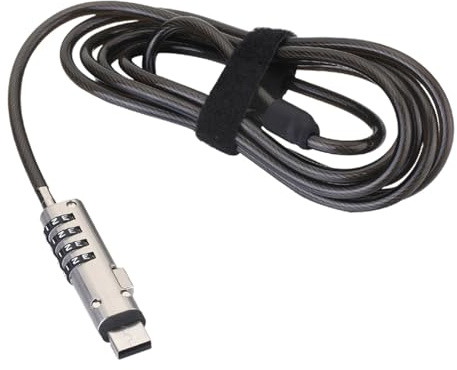 Veemoon Lucchetto Combinazione USB per Laptop e Notebook Blocco Antifurto Flessibile con Rotazione Protezione Rapida per Computer Portatili