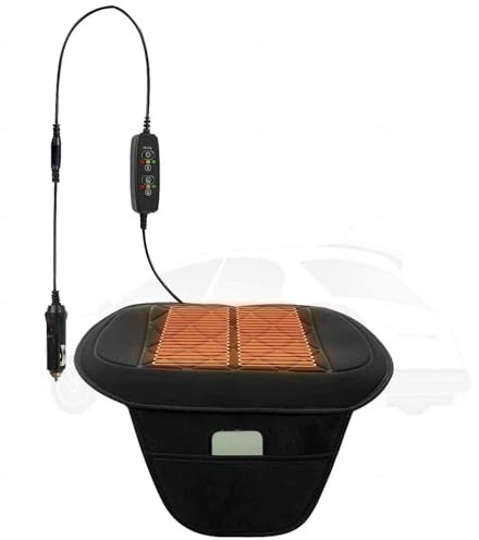 Wizvox Sitzkissen Auto Vordersitze, Winter 𝐒𝐢𝐭𝒛𝒉𝐞𝐢𝒛𝐮𝒏𝒈 𝐀𝐮𝐭𝐨 Mit Voller Rückenlehne Auto Sitzauflage Passend für Die Meisten Autos 1 Stück,B-MitTasche