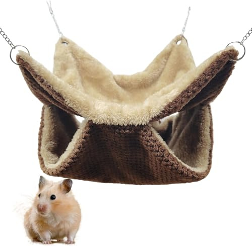 Diuyzoc Hamsterhängmatta, värme och komfort, 20 x 20 cm, hamsterhängmatta, varmt upphängbart bo, tuggbeständigt tyg, för inomhus litet husdjur kanin ekorre berikning avslappnande sovklättring