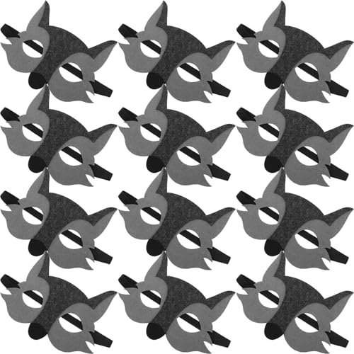 Abaodam 15 pièces Masques Loup Garçon Fille Demi Masques Animaux Jungle Non Tissé Respirants pour Fêtes Déguisement Carnaval École Jeux Rôle