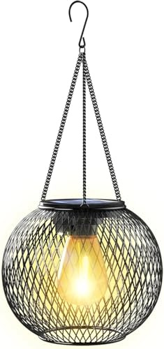 KagoLing Solar Lights Outdoor Garden, 1 Pack Vintage Hanging Solar Lanterns
